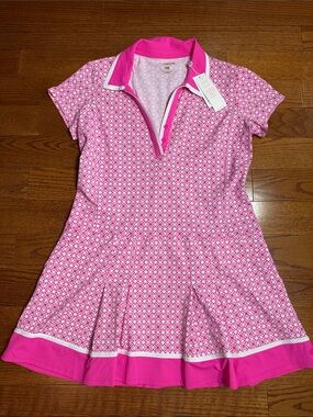 Lilly Pulitzer XL Jessamy Dress UPF 50+ Passion fruit pink Butterfly pattern NWT